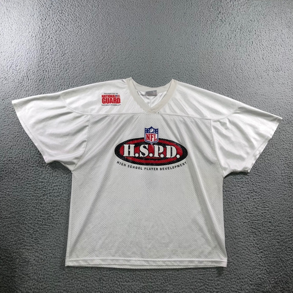 NFL HSPD Football Practice Jersey L/XL White Mesh National Guard Blokecore